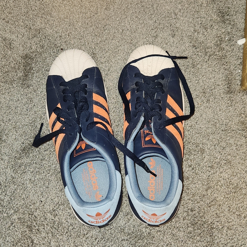Adidas Mens' Blue and Orange Sneakers Brand New